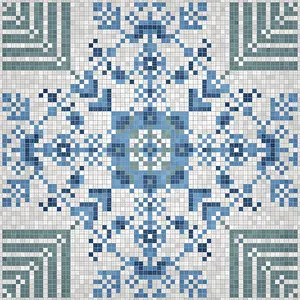 Marble Floor Pattern Prints: Mosaic tiles background, seamless vector pattern