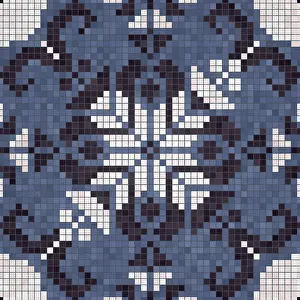 Baroque Art Style Prints: Mosaic tiles background, seamless vector pattern