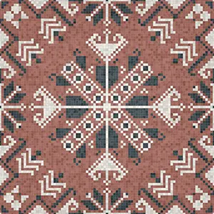 Modern Architecture Illustration Prints: Mosaic tiles background, seamless vector pattern
