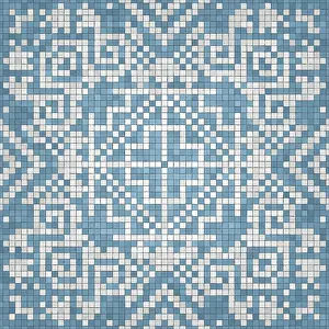 Baroque Art Style Prints: Mosaic tiles background, seamless vector pattern