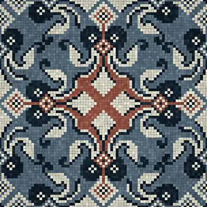 Modern Architectural Style Prints: Mosaic tiles background, seamless vector pattern