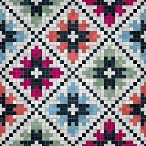 Seamless Vector Pattern Prints: Mosaic tiles background, seamless vector pattern