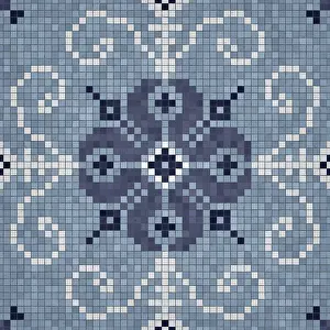 Marble Floor Pattern Prints: Mosaic tiles background, seamless vector pattern