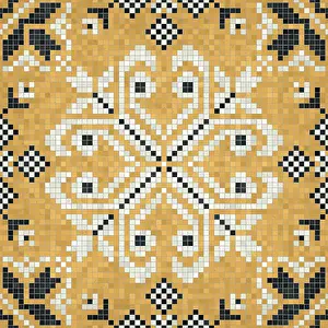 Modern Architecture Illustration Prints: Mosaic tiles background, seamless vector pattern