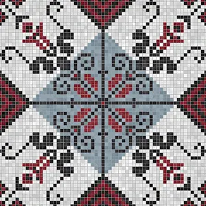 Baroque Art Style Prints: Mosaic tiles background, seamless vector pattern