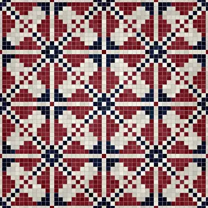 Marble Floor Pattern Prints: Mosaic tiles background, seamless vector pattern