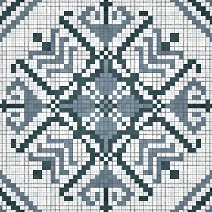 Baroque Art Style Prints: Mosaic tiles background, seamless vector pattern