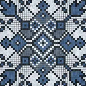 Ornate Ceramic Tile Pattern Prints: Mosaic tiles background, seamless vector pattern