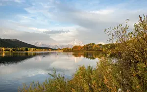 Autumnal Nature Reserve Prints: Mount Moran reflected in Snake River