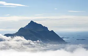 Lofoten Norway Prints: Mountain peaks above the clouds