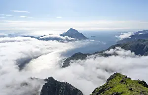 Lofoten Norway Prints: Mountain peaks above the clouds