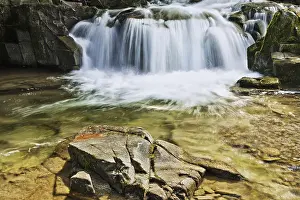 Mountain Creek Landscape Prints: Mountain river with waterfall