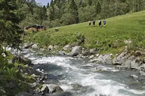 Mountainous Region Tourism Prints: Mountain stream, mountain range