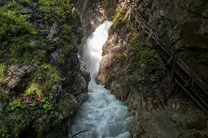 Mountain Creek Austria Prints: Mountain stream with waterfall