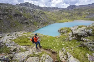Mountaineers on a hiking trail