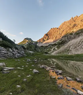Mountain Reflections Prints: Mountains in the evening light
