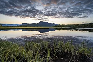 Lapland Sweden Prints: Mountains reflected in small lake