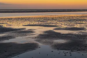North Sea Germany Prints: Mudflats in evening light, beach