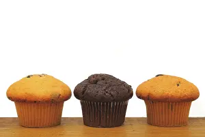 Empty Bakery Products Shot Prints: Three muffins