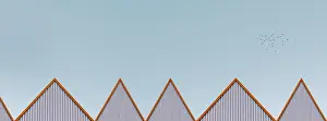 Colourful Facade Architecture Prints: Multi-colored facades of the school with black window frames