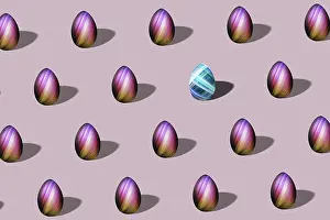 Easter Egg Symbolism Prints: Multicolored Easter egg pattern made