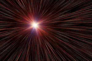 Abstract Space Art Prints: Multicoloured flash in a space