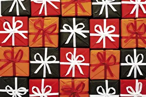 Christmas Gift Prints: Multitude of gift parcels, presents joined together