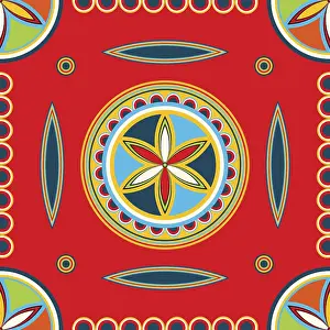 Saudi Arabia Heritage Image Prints: Najdi style vector seamless pattern