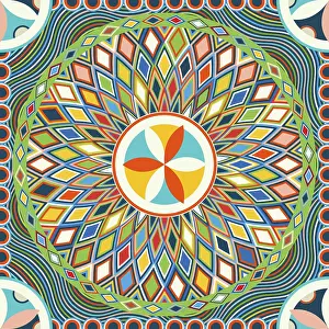 Colorful Geometric Patterns Prints: Najdi style vector seamless pattern