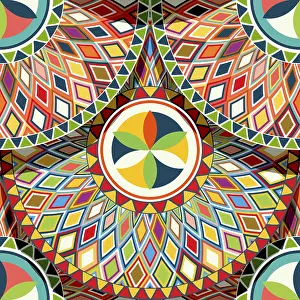 Colorful Geometric Patterns Prints: Najdi style vector seamless pattern