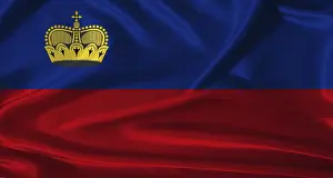 Prints of National flag of Liechtenstein with cloth texture. Liechtenstein flag with realistic texture background Liechtenstein Prints: National Flag of Liechtenstein Print with Cloth Texture