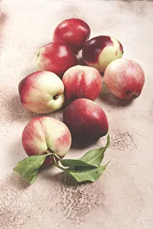 Fresh Fruit Images Prints: Nectarine scattered on the table