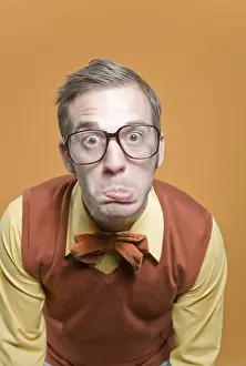 Bizarre Facial Expression Prints: Nerd, face