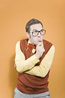 Caucasion Male Model Prints: Nerd, looking