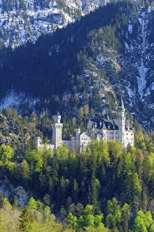 Bavaria Royal Palace Prints: Neuschwanstein Castle in spring