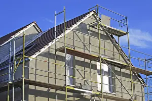 Residential Building Design Prints: New building with completed basic rendering of the exterior facade New building with completed basic rendering of
