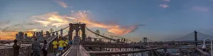 Suspension Bridge USA Prints: Night coming over famous Brooklyn Bridge