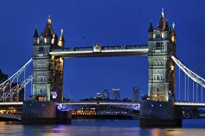 London River Thames Prints: Night view, Thames, Tower Bridge