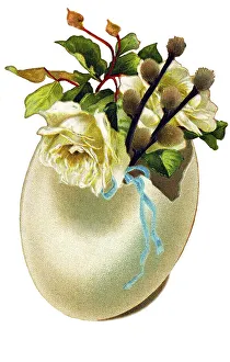Symbolic Easter Image Prints: Nostalgic greeting card for Easter