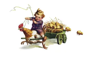 Easter Greeting Card Prints: Nostalgic greeting card for Easter