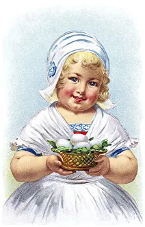 Symbolic Easter Egg Image Prints: Nostalgic greeting card for Easter