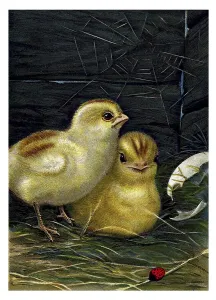 Easter Greeting Card Prints: Nostalgic greeting card for Easter