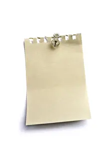 Empty Sheet Of Paper Prints: Note with a pin