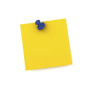 Computer Graphic Depiction Prints: Note with a push pin, 3D rendering
