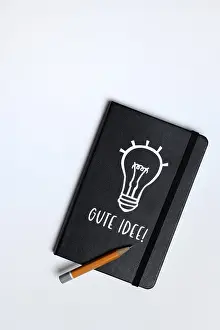 Empty Office Space Decor Prints: Notebook and pencil, memory aid