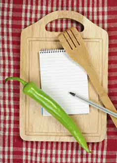 Vintage Recipe Notebook Prints: Notebook to write recipes and vegetables around it