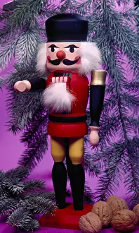 Christmas Decorative Items Prints: Nutcrackers with green forks and nuts