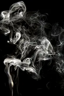 Empty Deserted Scene Prints: Object on black - smoke close up