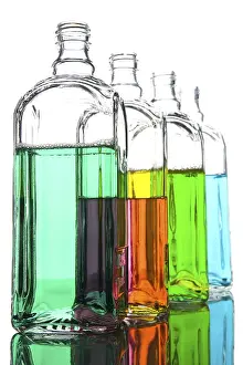 Isolated Object On White Background Prints: Object on white - Bottle with liquid