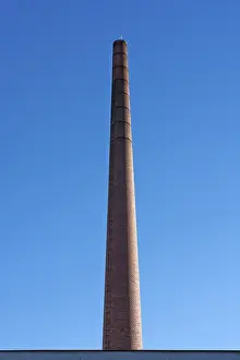 Industrial Heritage Site Prints: Old actory chimney made of bricks
